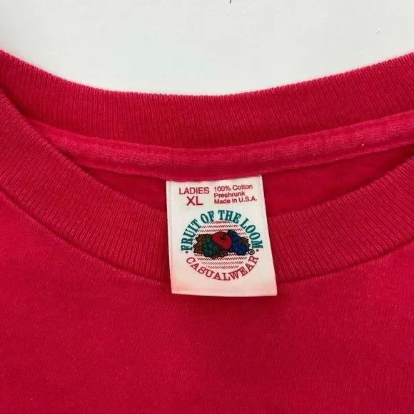 Vintage Fruit of the Loom Ladies Casualwear Single Stitch T Shirt Blank XL Pink - Picture 3 of 5